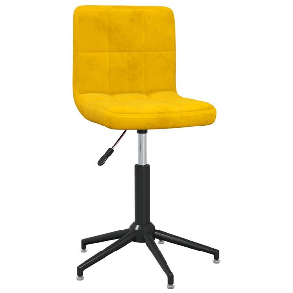 vidaXL Chaise pivotante de bureau Jaune moutarde Velours