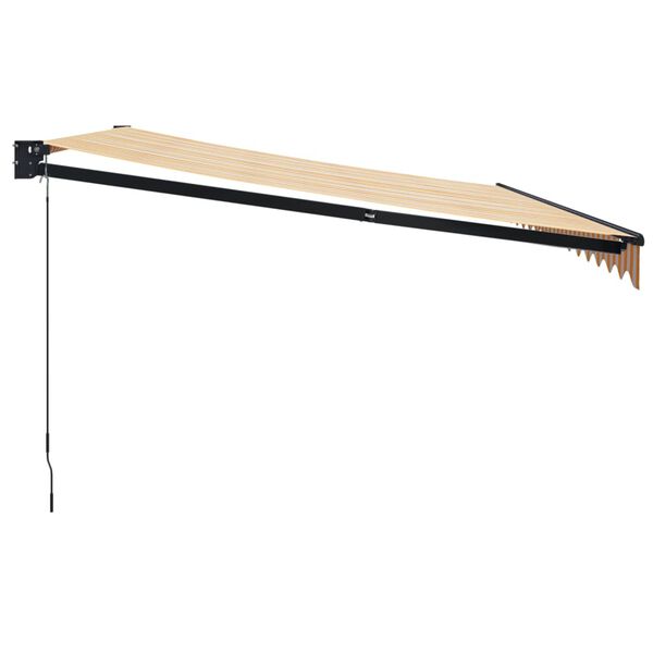 vidaXL Auvent r&eacute;tractable jaune et blanc 4,5x3 m tissu et aluminium