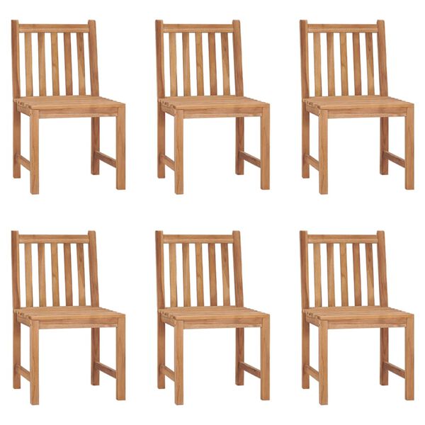 vidaXL Chaises de jardin lot de 6 avec coussins Bois de teck massif
