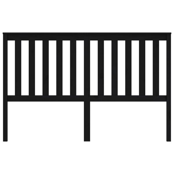 vidaXL T&ecirc;te de lit Noir 166x6x101 cm Bois massif de pin