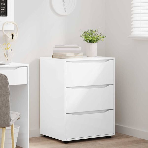 vidaXL Armoire de rangement Blanc brillant 60 x 48 x 81 cm