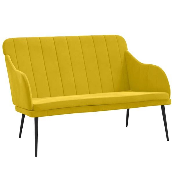vidaXL Banc Jaune 110x76x80 cm Velours