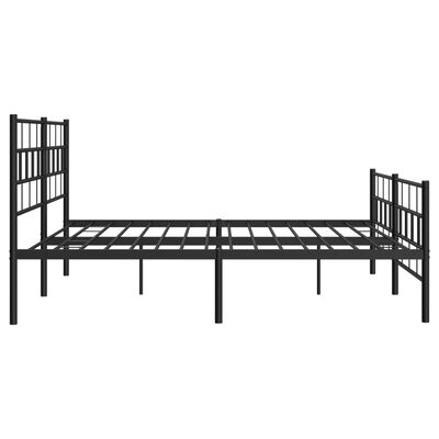 vidaXL Cadre de lit métal sans matelas avec pied de lit noir 183x213cm