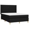 vidaXL Sommier &agrave; lattes de lit avec matelas Noir 140x190 cm Tissu
