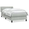 vidaXL Sommier &agrave; lattes de lit et matelas gris clair 100x220cm velours