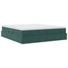 vidaXL Lit avec rangement et matelas Vert fonc&eacute; 200 x 200 cm Velours