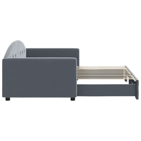 vidaXL Lit de jour avec gigogne sans matelas gris fonc&eacute; 90x190 cm