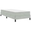 vidaXL Lit &agrave; ressorts avec matelas Gris clair 100 x 200 cm tissu