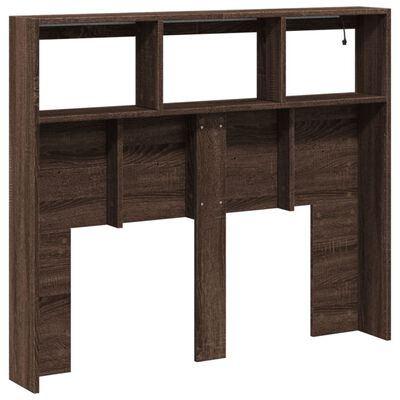 vidaXL Armoire tête de lit avec LED chêne marron 120x17x102 cm