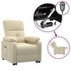 vidaXL Fauteuil inclinable &eacute;lectrique Cr&egrave;me Tissu