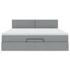 vidaXL Lit ottoman avec matelas gris clair 160x200 cm tissu