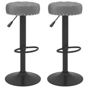 vidaXL Tabourets de bar lot de 2 gris fonc&eacute; velours