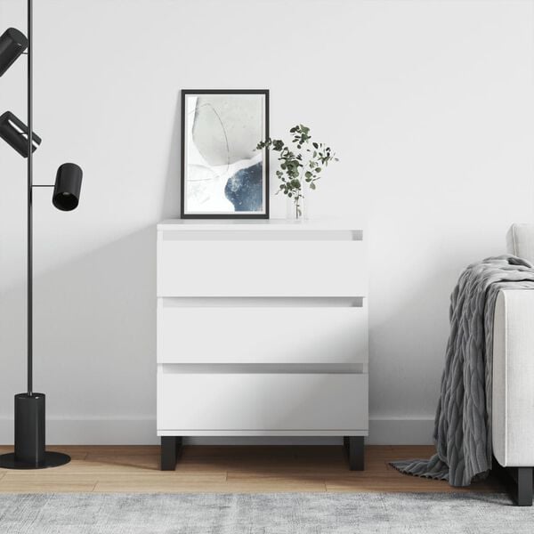 vidaXL Buffet Blanc 60x35x70 cm Bois d'ing&eacute;nierie