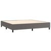 vidaXL Sommier &agrave; lattes de lit avec matelas Gris 200x200 cm Similicuir