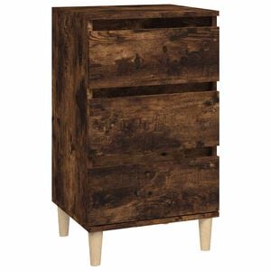 vidaXL Table de chevet ch&ecirc;ne fum&eacute; 40x35x70 cm bois d'ing&eacute;nierie