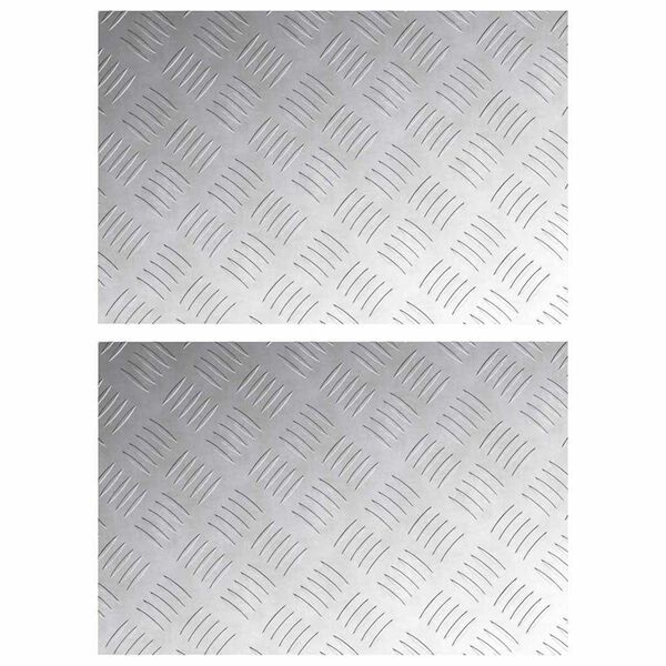 vidaXL Nez de marche Rectangulaire 2 pcs Argent&eacute; 60 x 40 cm Aluminium