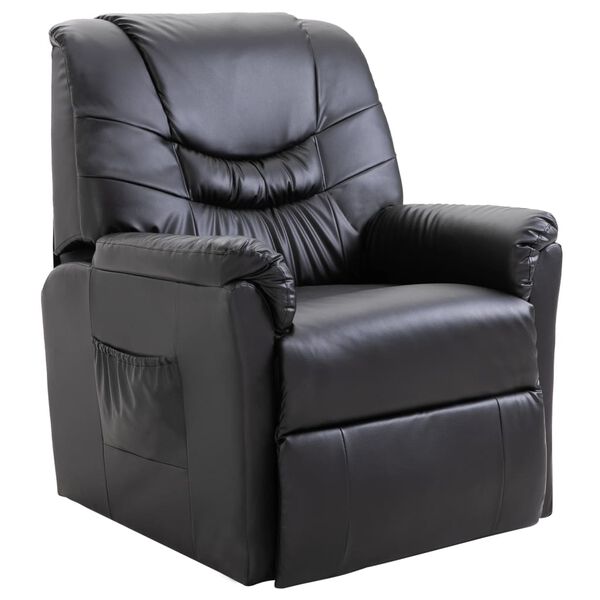 vidaXL Chaise inclinable Noir Similicuir