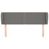 vidaXL T&ecirc;te de lit avec oreilles Gris fonc&eacute; 147x23x78/88 cm Tissu