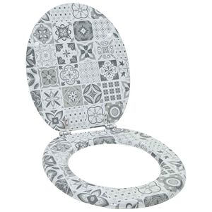 vidaXL Si&egrave;ge de toilette &agrave; fermeture douce Gris 44 x 38 cm Panneau MDF