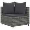 vidaXL Salon de jardin 4 pcs avec coussins gris résine tressée
