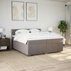vidaXL Sommier &agrave; lattes de lit avec matelas Taupe 200x200 cm Tissu