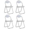 vidaXL Chaises pliantes &agrave; manger lot de 4 blanc similicuir