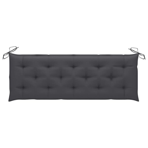 vidaXL Banc Batavia avec coussin anthracite 150 cm Bois de teck massif