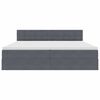 vidaXL Lit avec rangement et LED Gris fonc&eacute; 200 x 200 cm Velours