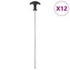 vidaXL Piquets de tente 12 pcs 30 cm &Oslash;7 mm acier galvanis&eacute;