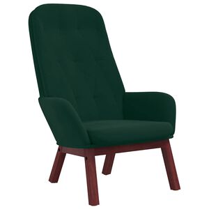 vidaXL Chaise de relaxation Vert fonc&eacute; Velours
