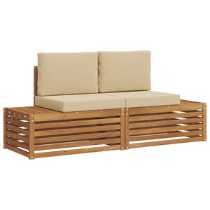 vidaXL Ensemble de canap&eacute;s d'ext&eacute;rieur 2 Pi&egrave;ce Naturel et Beige