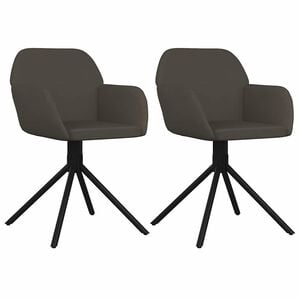vidaXL Chaises pivotantes &agrave; manger lot de 2 Gris fonc&eacute; Velours