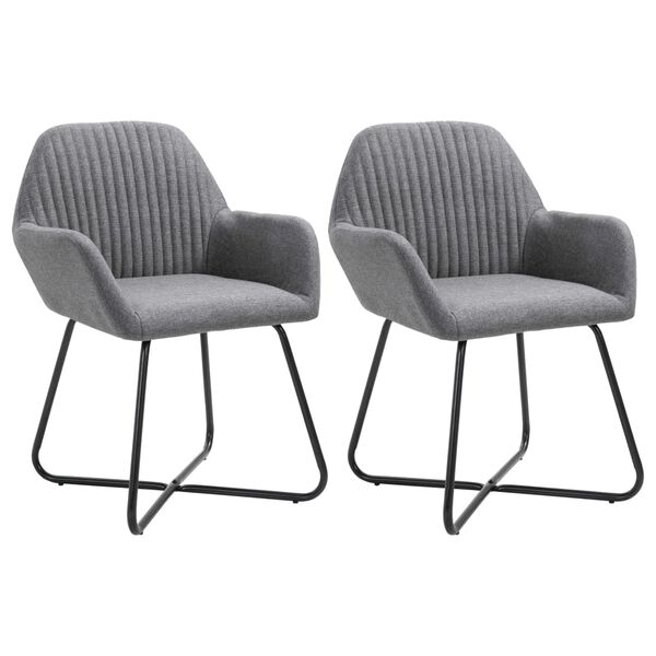 vidaXL Chaises &agrave; manger lot de 2 gris fonc&eacute; tissu