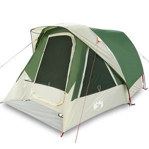 vidaXL Tente de camping de cabine 4 personnes vert imperm&eacute;able