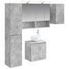 vidaXL Ensemble d'armoire de salle de bain 5 pcs Gris b&eacute;ton