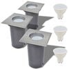 vidaXL Lampes au sol &agrave; LED d'ext&eacute;rieur 3 pcs carr&eacute;