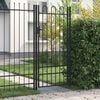 vidaXL Portail de cl&ocirc;ture BOXTEL &agrave; porte simple avec arc en haut, acier 1x2 m noir