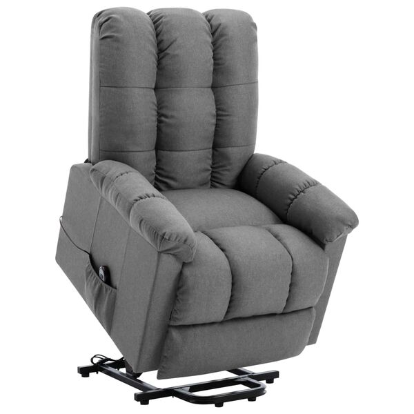 vidaXL Fauteuil Gris clair Tissu