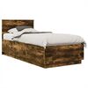 vidaXL Cadre de lit Ch&ecirc;ne fum&eacute; 100 x 200 cm Bois d'ing&eacute;nierie