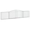 vidaXL Paniers à gabions arqués 9 pcs 400x30x80/100 cm Fer galvanisé