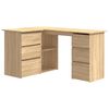 vidaXL Bureau d'angle Ch&ecirc;ne sonoma 145x100x76 cm Bois d'ing&eacute;nierie