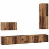 vidaXL Meuble TV mural 4 pc Bois Ancien Bois d'ing&eacute;nierie