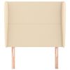 vidaXL T&ecirc;te de lit avec oreilles Cr&egrave;me 93x23x118/128 cm Tissu