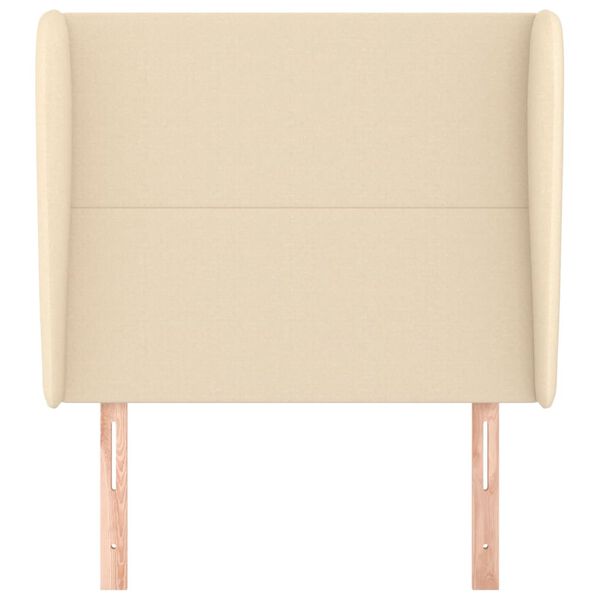 vidaXL T&ecirc;te de lit avec oreilles Cr&egrave;me 93x23x118/128 cm Tissu