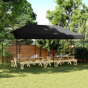vidaXL Tente de r&eacute;ception pliable escamotable noir 580x292x315 cm