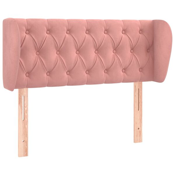 vidaXL T&ecirc;te de lit avec oreilles Rose 103x23x78/88 cm Velours