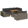 vidaXL Salon de jardin 11 pcs avec coussins gris r&eacute;sine tress&eacute;e