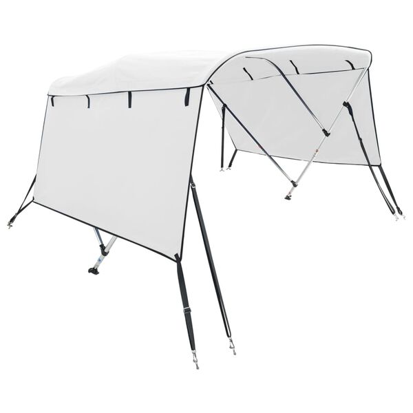vidaXL Toit bimini &agrave; 3 arceaux parois lat&eacute;rales 183x(137-152)x137 cm