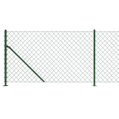vidaXL Clôture à mailles losangées avec bride vert 0,8x10 m