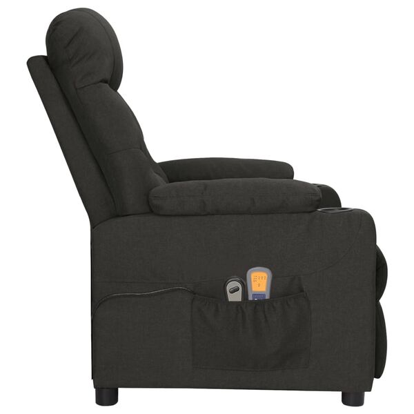 vidaXL Fauteuil électrique de massage Noir Tissu